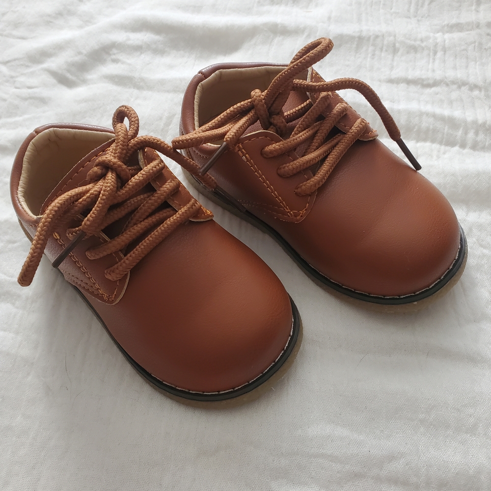 Meckior Classic Brown Kids Dress Shoes Size 23 (7/8)